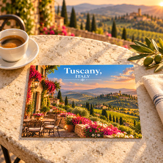 Carte Postale Toscane Italie Coucher de soleil Vignoble Paysage