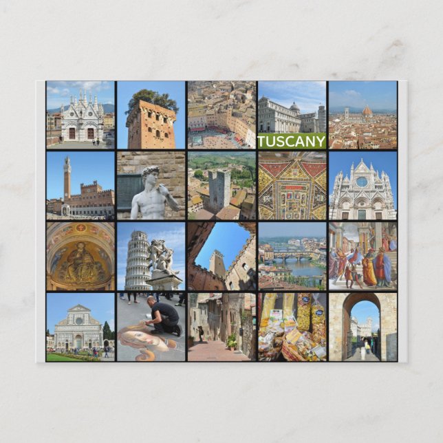 Carte Postale Toscane Italie Italie Voyage italien Collage photo (Devant)