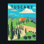 Carte Postale Toscane Italie Vignoble Voyage Art Vintage<br><div class="desc">Design d'art vectoriel toscan. Sa capitale,  Florence,  abrite l'art et l'architecture de la Renaissance parmi les plus reconnaissables au monde,  dont la statue "David" de Michel-Ange.</div>