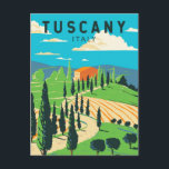 Carte Postale Toscane Italie Vignoble Voyage Art Vintage<br><div class="desc">Design d'art vectoriel toscan. Sa capitale,  Florence,  abrite l'art et l'architecture de la Renaissance parmi les plus reconnaissables au monde,  dont la statue "David" de Michel-Ange.</div>