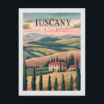Carte Postale Toscane Italie Voyage rétro<br><div class="desc">Cette charmante carte postale saisit l'essence de la Toscane,  en Italie avec sa représentation d'une belle villa italienne. Imaginez-vous transporté dans ce cadre idyllique en écrivant un message sur le dos et en l'envoyant à un proche.</div>