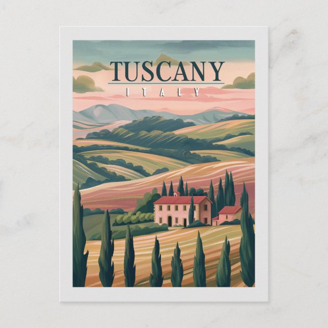 Carte Postale Toscane Italie Voyage rétro (Devant)
