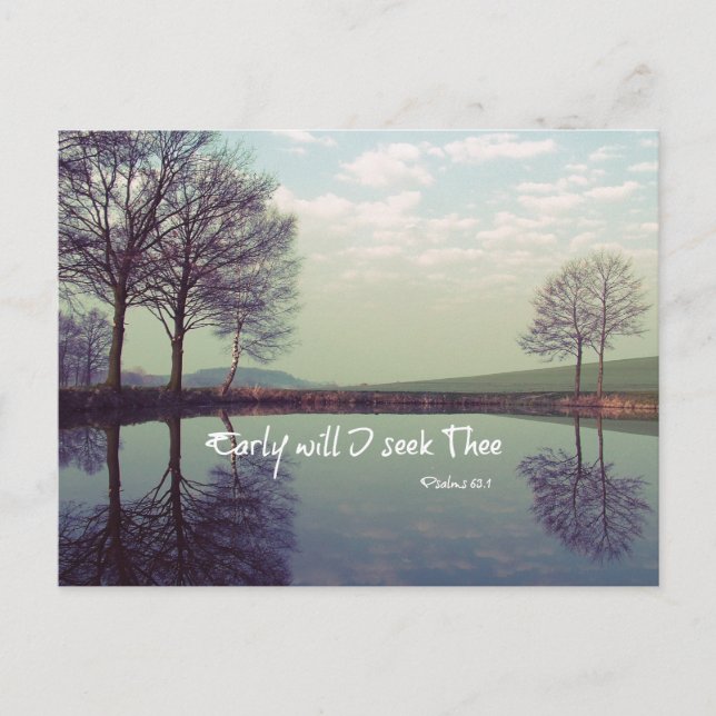 Carte Postale Tôt Je Chercherai Le Verset De La Bible (Devant)