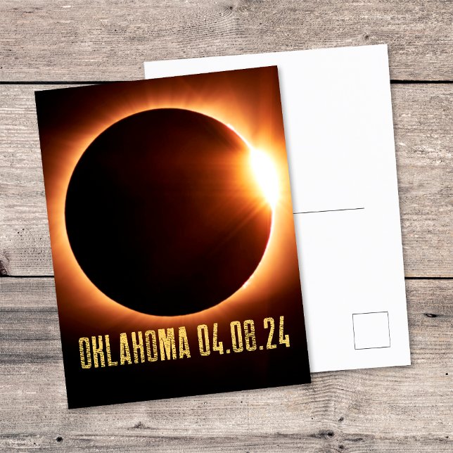 Carte Postale Total Eclipse Oklahoma 2024 Totalité Solaire Eclip (Front/Back)