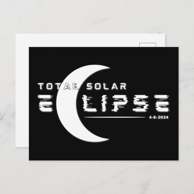 CARTE POSTALE TOTAL SOLAIRE ECLIPSE 2024 (Devant / Derrière)