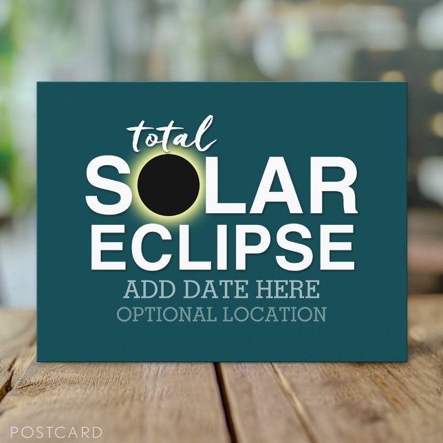 Carte Postale Total Solaire Eclipse - 2024 ou date personnalisée (Total Solar Eclipse Postcard)