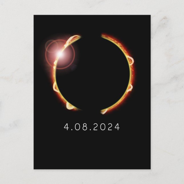 Carte Postale Total Solaire Eclipse 8 avril 2024 (Devant)