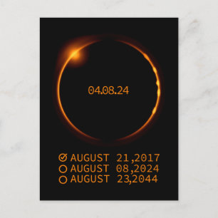 Carte Postale Total Solaire Eclipse 8 avril 2024 Liste de vérifi