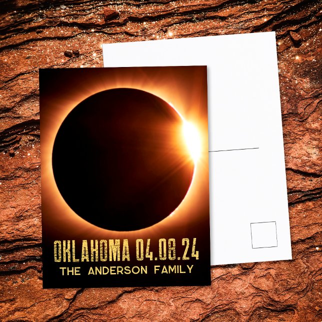 Carte Postale Total Solaire Eclipse Oklahoma 2024 Personnalisé (Front/Back)