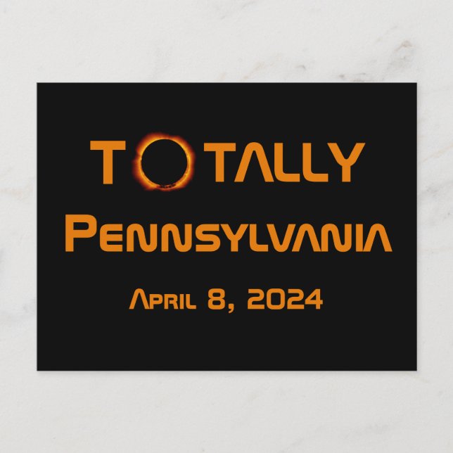 Carte Postale Totalement Pennsylvanie 2024 Solar Eclipse (Devant)
