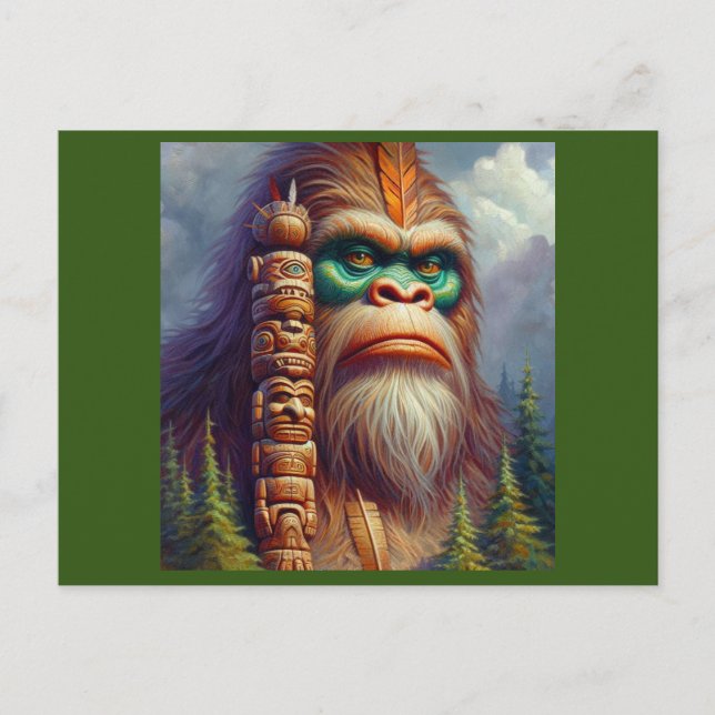 Carte Postale Totem amérindien de Bigfoot (Devant)