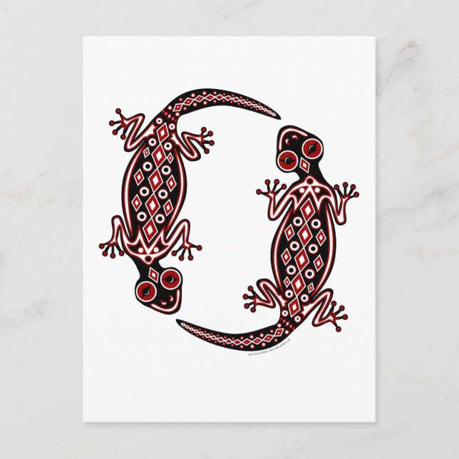 Carte postale Totem Geckos Rouge (Devant)