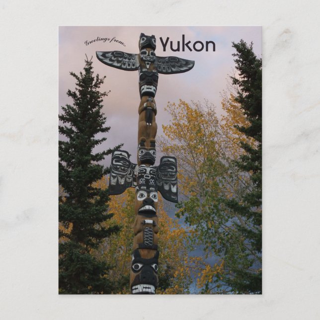 Carte Postale Totem Pole in Yukon Canada (Devant)