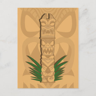 Carte Postale Totem Tiki Dinosaure