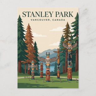 Carte Postale Tôtems du Stanley Park Vancouver Canada