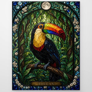 Carte Postale Toucan, Canopée Fleurir Vitrail