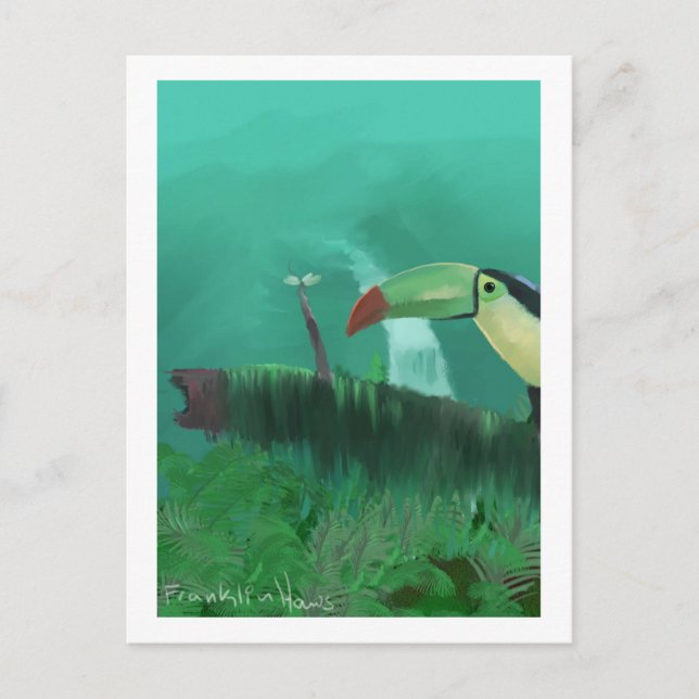 Carte Postale Toucan dans la forêt tropicale (Devant)