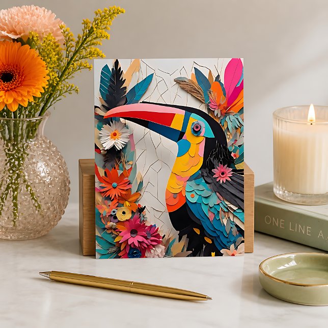 Carte Postale Toucan en techniques mixtes  (Créateur téléchargé)
