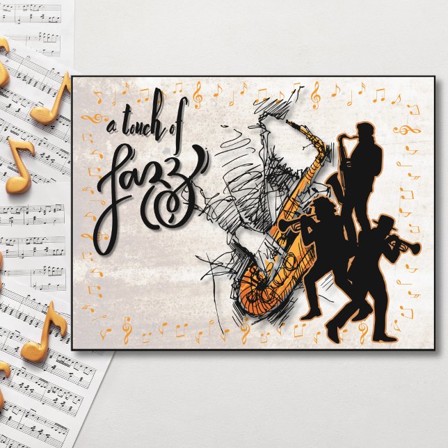 Carte Postale Touche de Jazz - Saxophone élégant (Créateur téléchargé)