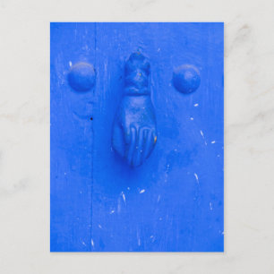 Carte Postale Touche de porte bleue verticale