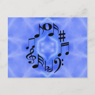 Carte Postale Touches de note de musique noire