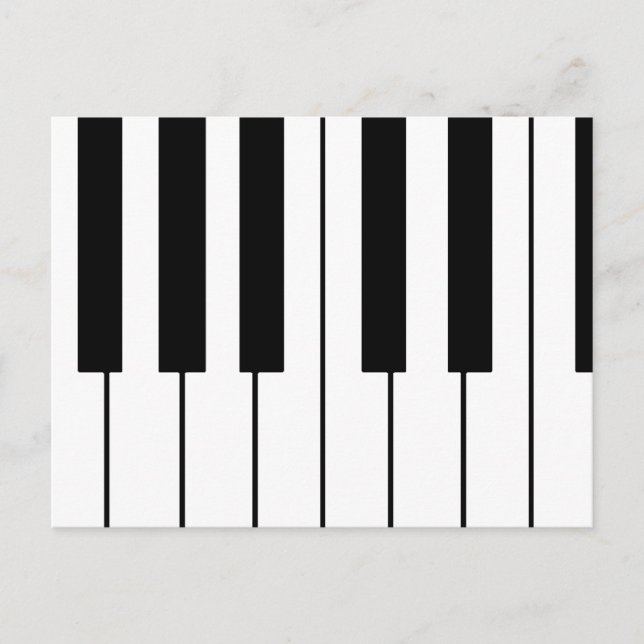 Carte Postale touches de piano à thème musical (Devant)