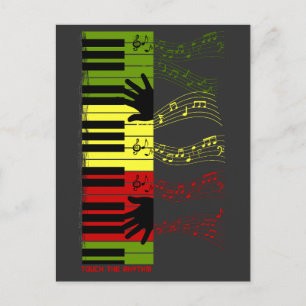Carte Postale Touchez le rythme – Musique aux touches de piano c