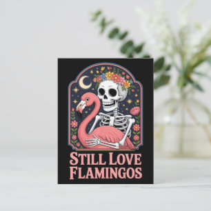 Carte Postale Toujours Amoureux des Flamants Rose Halloween Quee