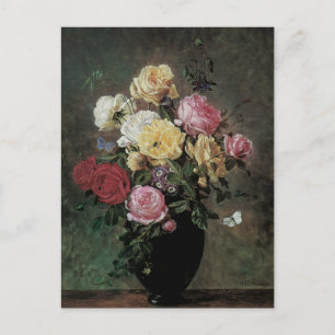 Carte Postale Toujours la vie avec des fleurs dans Vase par Olaf
