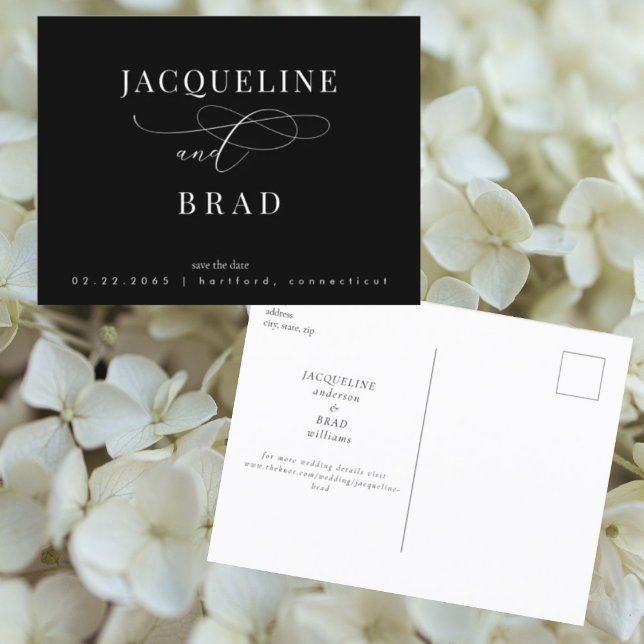 Carte Postale Toujours vôtre B/W Enregistrer la date du mariage (Créateur téléchargé)