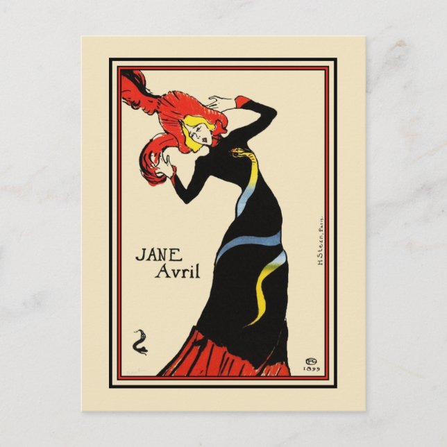 Carte postale : Toulouse Lautrec - Jane Avril (Devant)