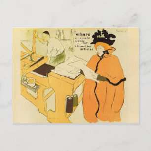 Carte Postale Toulouse-Lautrec - Jane Avril en train de vérifier