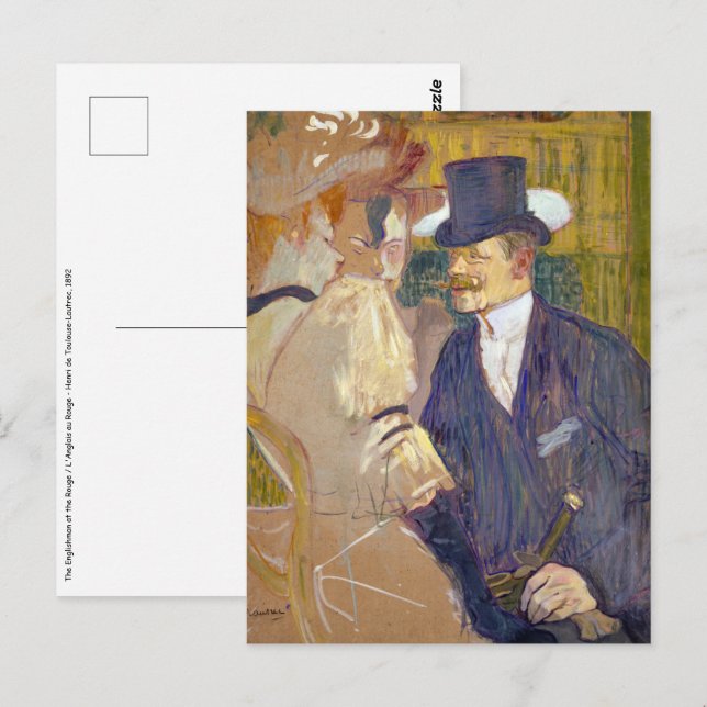 Carte Postale Toulouse-Lautrec - L'Anglais à la Rouge (Devant / Derrière)