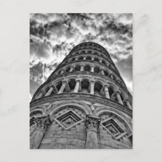 Carte Postale Tour Blanche Noire de Pise de l'Italie inférieure