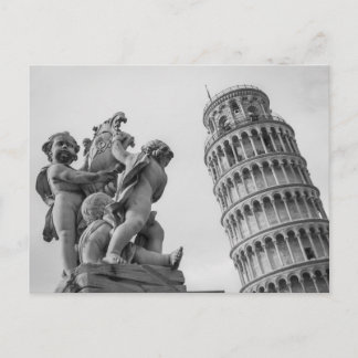 Carte Postale Tour blanche noire de Pise Italie