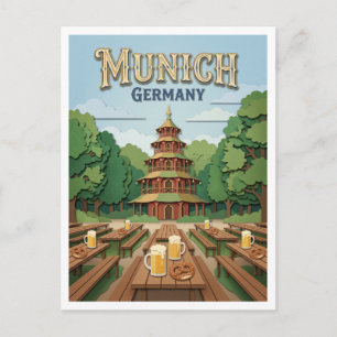 Carte Postale Tour Chinois Munich Allemagne