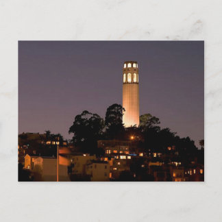 Carte Postale Tour Coit la nuit