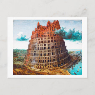 Carte Postale Tour de Babel, Pieter Bruegel l'Ancien