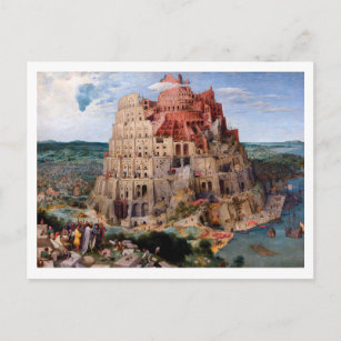 Carte Postale Tour de Babel, Pieter Bruegel l'Ancien, 1563