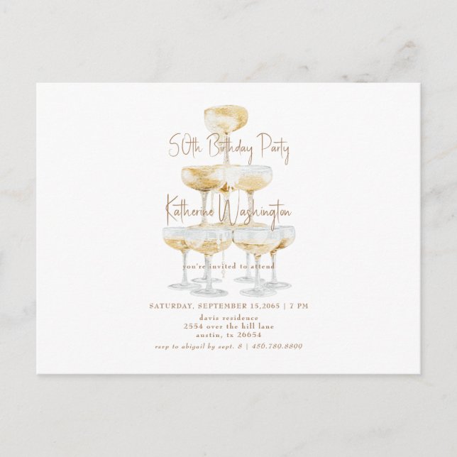 Carte Postale Tour de Champagne 50e fête d'anniversaire (Devant)