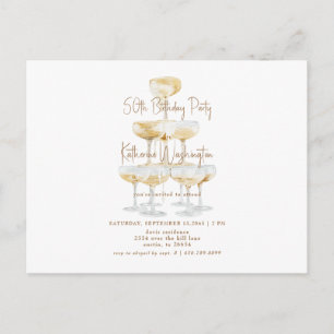 Carte Postale Tour de champagne pour la fête d'anniversaire de 5