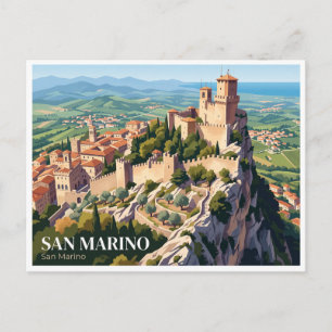 Carte Postale Tour de Guaita vue aérienne Saint-Marin