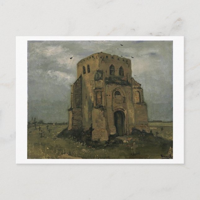 Carte Postale Tour de l'ancienne église Nuenen Van Gogh Art (Devant)