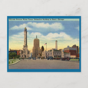 Carte Postale Tour de l'eau de Chicago Vintage