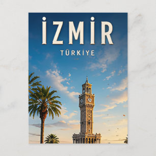 Carte Postale 🌅 Tour de l'horloge et vues sur la mer d'Izmir en