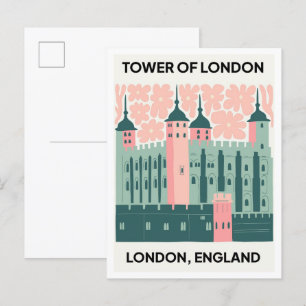 Carte Postale Tour de Londres Angleterre Voyage abstrait art flo