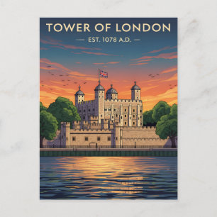 Carte Postale Tour de Londres au coucher du soleil