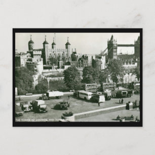 Carte Postale Tour de Londres et Pont, Angleterre Vintage