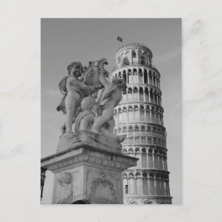 Carte Postale Tour de Pise en noir et blanc Italie