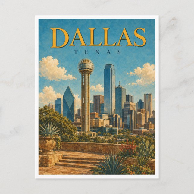 Carte Postale Tour de Reunion Dallas Texas GeoSaga (Devant)